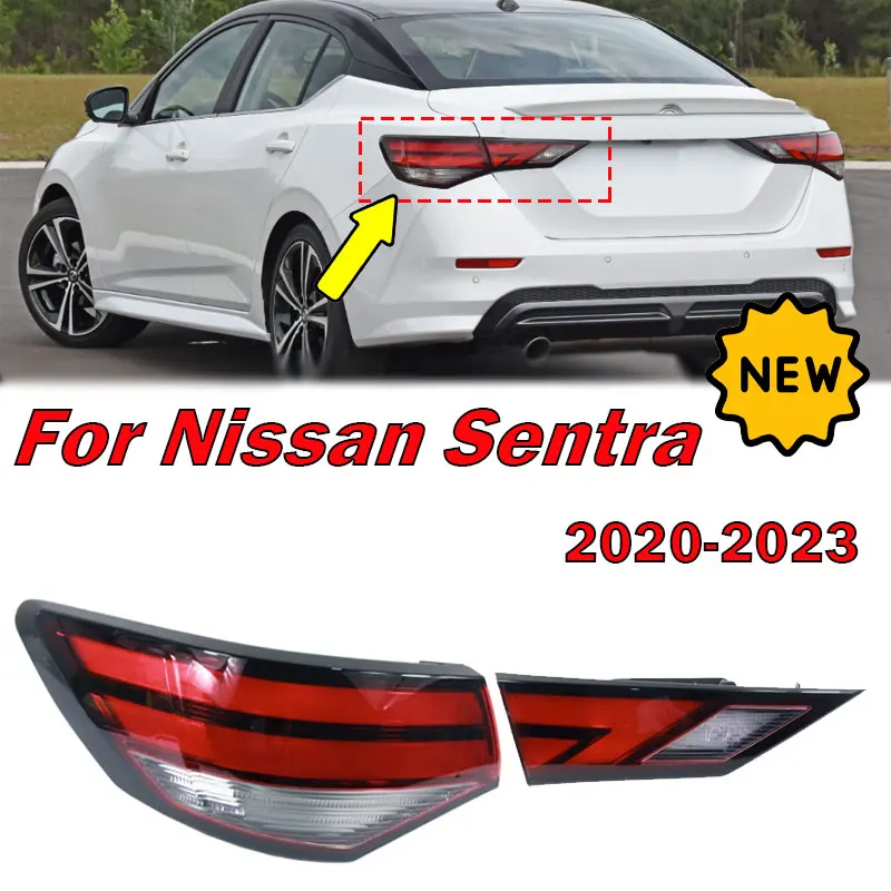 For Nissan Sentra 2020-2023 Tail Light Rear Turn Signal Brake Fog Lamp Halogen Taillight Cover Without Bulbs Auto Accessories