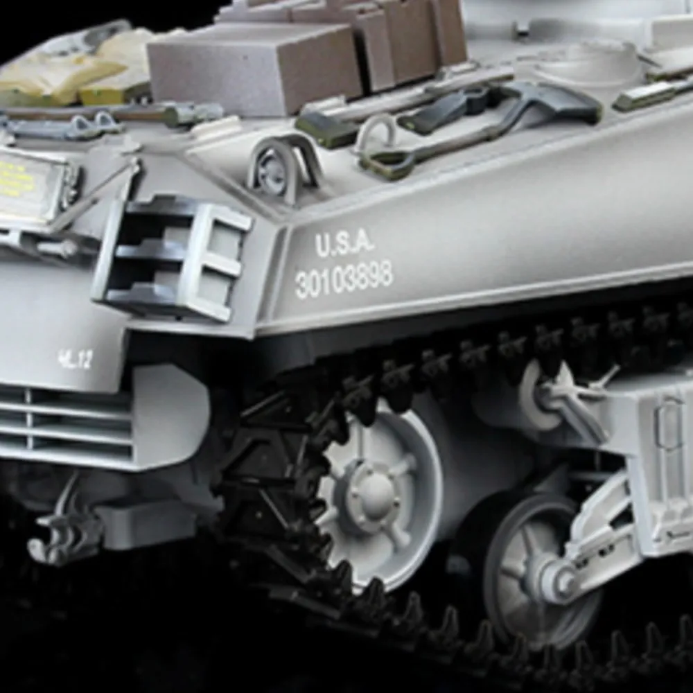 Heng Long Aggiornato Ver 1/16 Snow 7.0 M4A3 Sherman FPV Carro armato RC 3898 360 °   Giocattolo effetto fumo da combattimento IR con riavvolgimento a canna della torretta TH17699