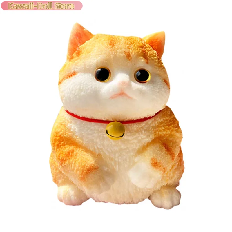 Chat porte-bonheur créatif, chat gingembre mignon, jouet à rebond lent avec argile douce pour presser la décompression, jouet d'ornement cadeau pour enfants