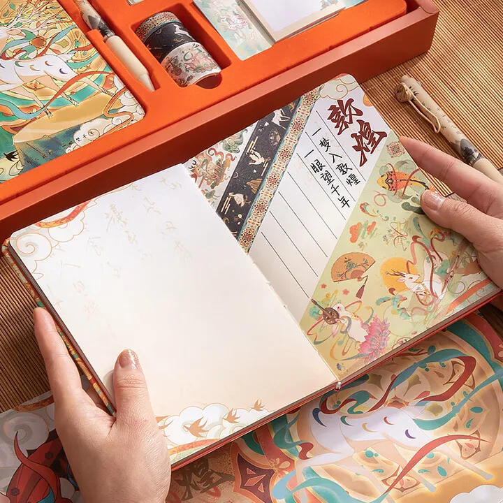 Креативный блокнот в китайском стиле: журнал на 80 листов для студентов с элегантным дизайном, выбор 1 из 3 дизайнов.