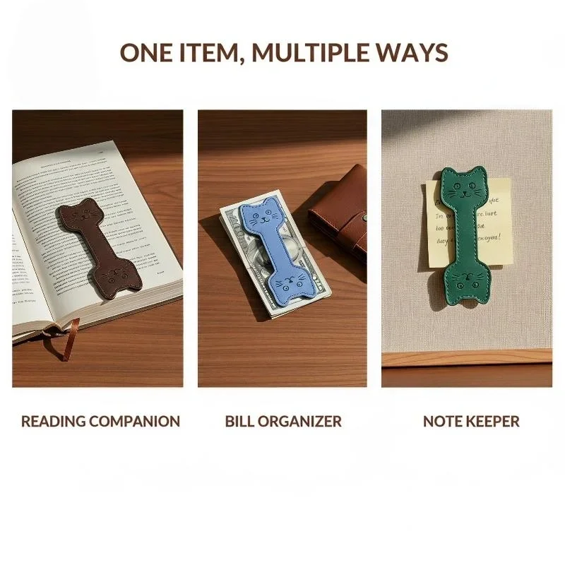 Magnetic bookmark fixing clip cat face shape pagination device trouser leg sleeve fixer sewing-free multifunctional cuff links
