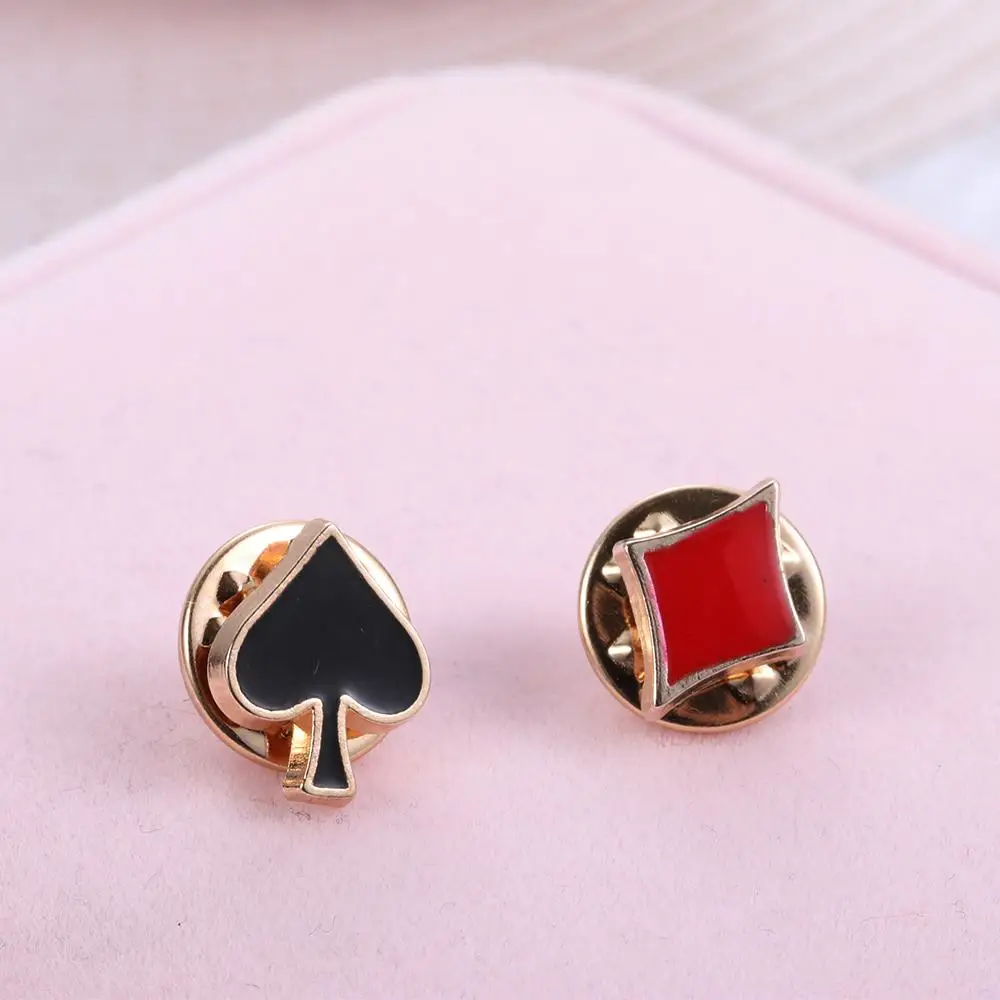 4 قطعة/المجموعة النساء الرجال بوكر على شكل سبيكة طوق دبابيس دبابيس شارات العروة