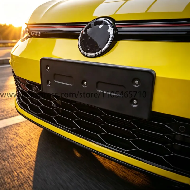 For Volkswagen Golf MK8 GTI Fog Lamp Inlet Grille Gloss Black Cover Chrome Trim Accent Accessories