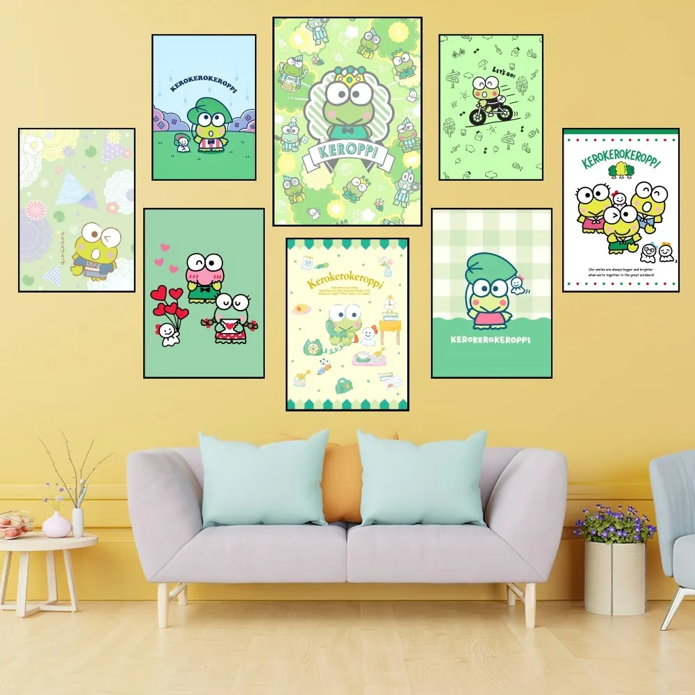 Cute Kero Kero Keroppi Poster Prints Wall Painting Bedroom Living Room Decoration Office Home