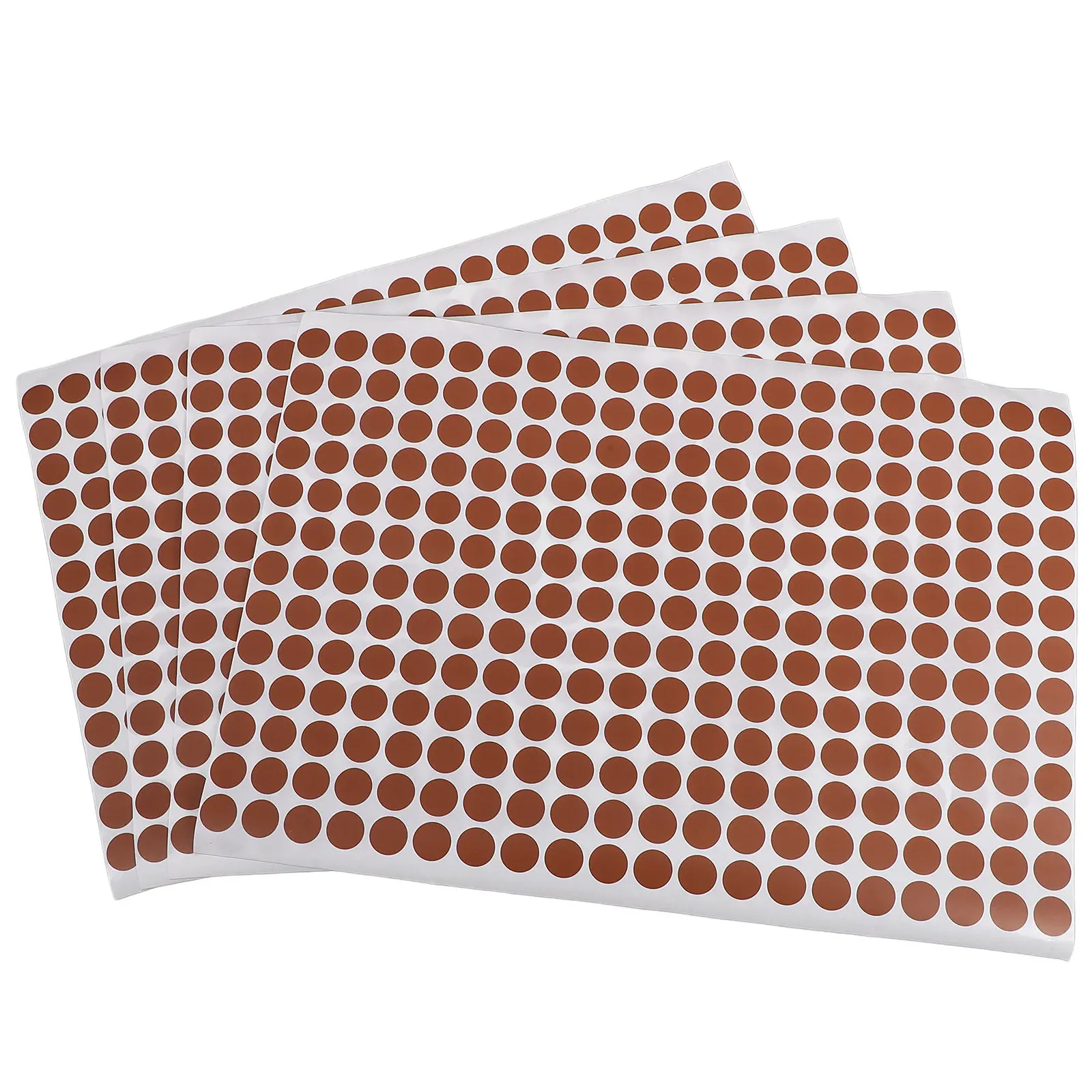 

10 Sheets Round Copper Coated Adhesive Labels Elegant Brown Strong Adhesion Multi-Use Label Stickers for Office School Home