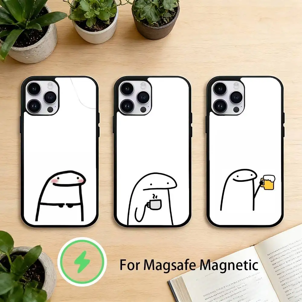 

Милый забавный чехол F-Flork для iPhone 17, 16, 15, 14, 13, 12, Plus, Pro, Max с поддержкой магнитной беспроводной зарядки