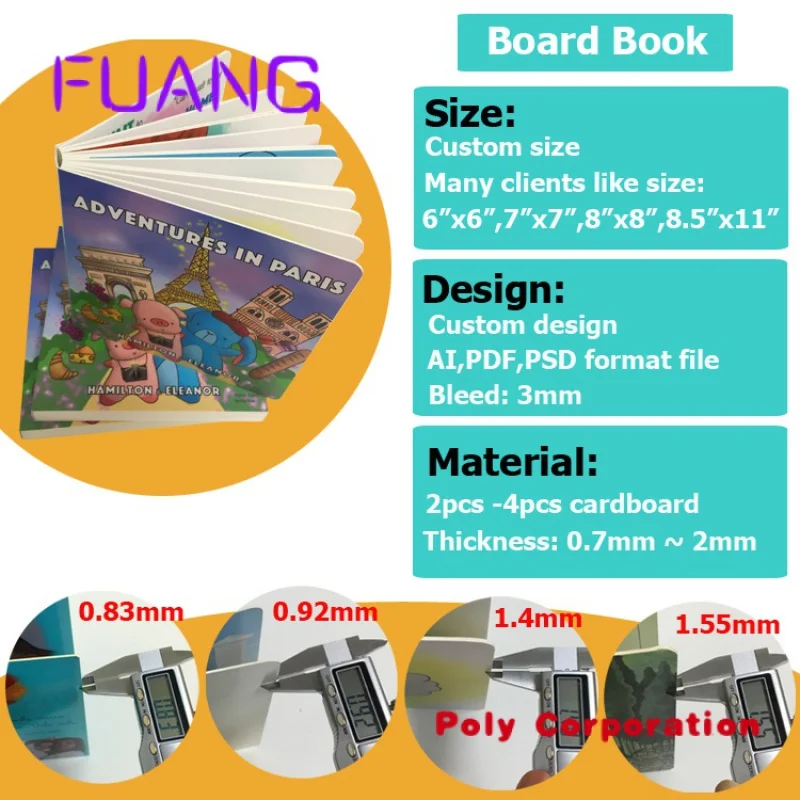 Custom  China Publisher Colorful Story Picture Printing Cardboard Children Board Book