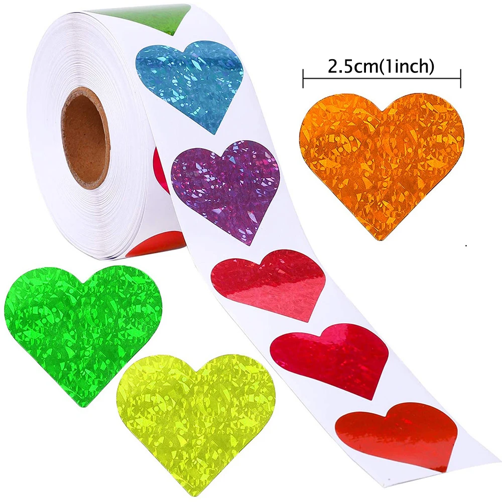 8 Patterns Heart Shape Love Valentine's Day Stickers Wedding Party Seal Labels Gift Decoration Wrap Tag Stickers Self-adhesive