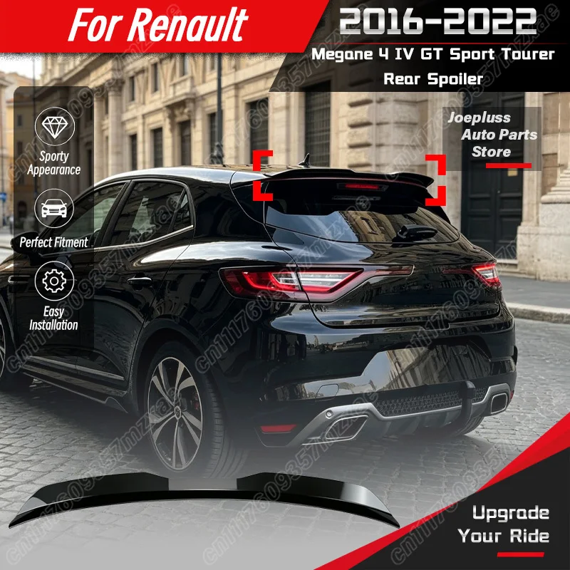 For Renault Megane 4 IV GT Sport Tourer 2016 2017 2018 2019 2020 2021 2022 Car Rear Roof Spoiler GT Style Vehicle Rear Wing Kit