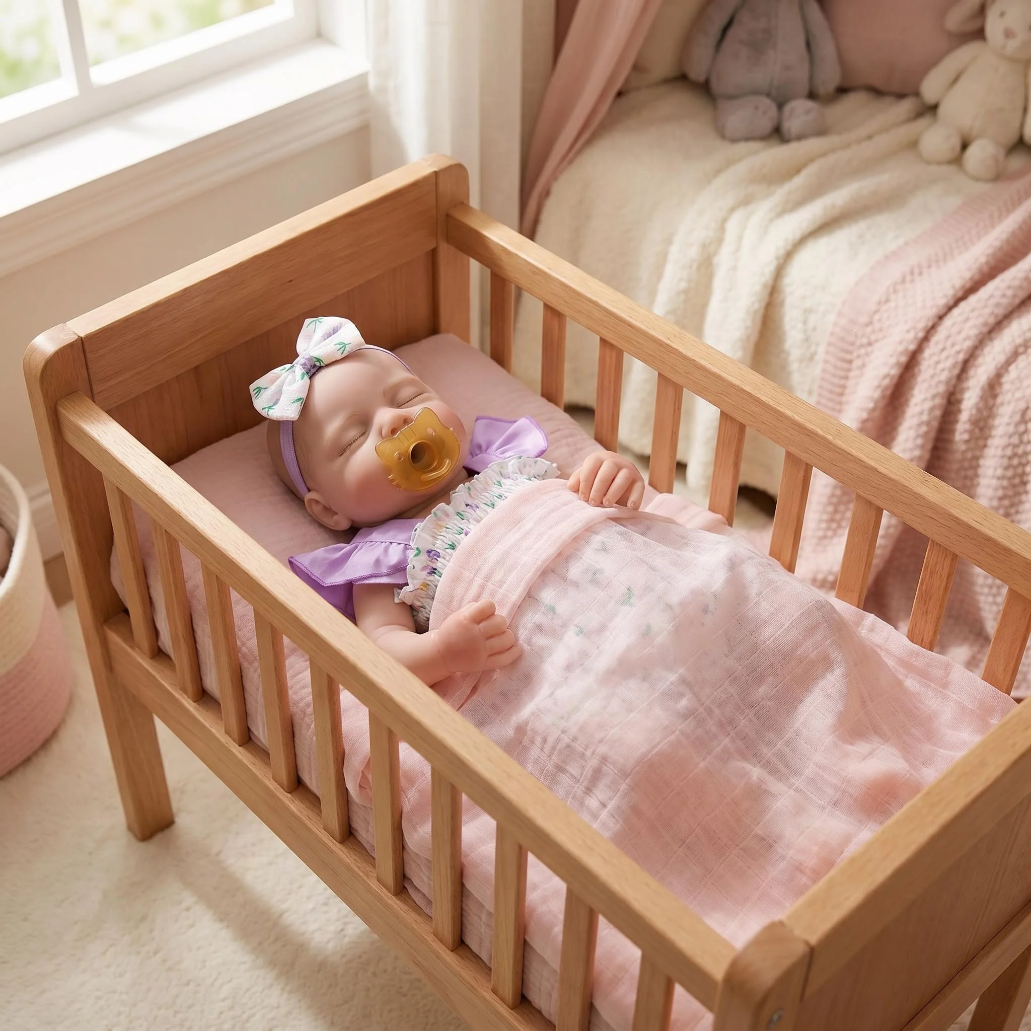 NPK 18inch Loulou Asleep Solid Platinum Silicone Flexible Soft Elastic Touch Doll Super Soft Elastic Feel Silicone Version Doll