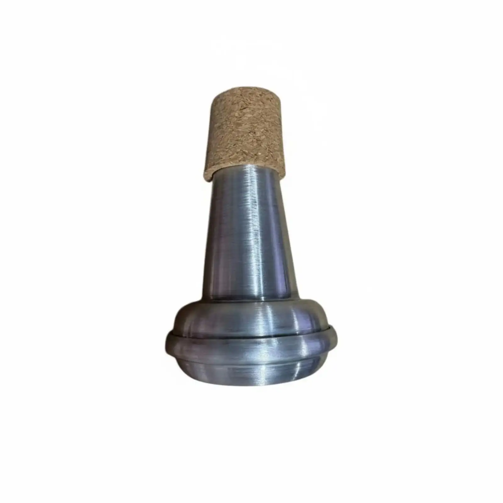 Cork-Topped Suona Mute Silver-Gray Metal Suona Mute Sleek Finish