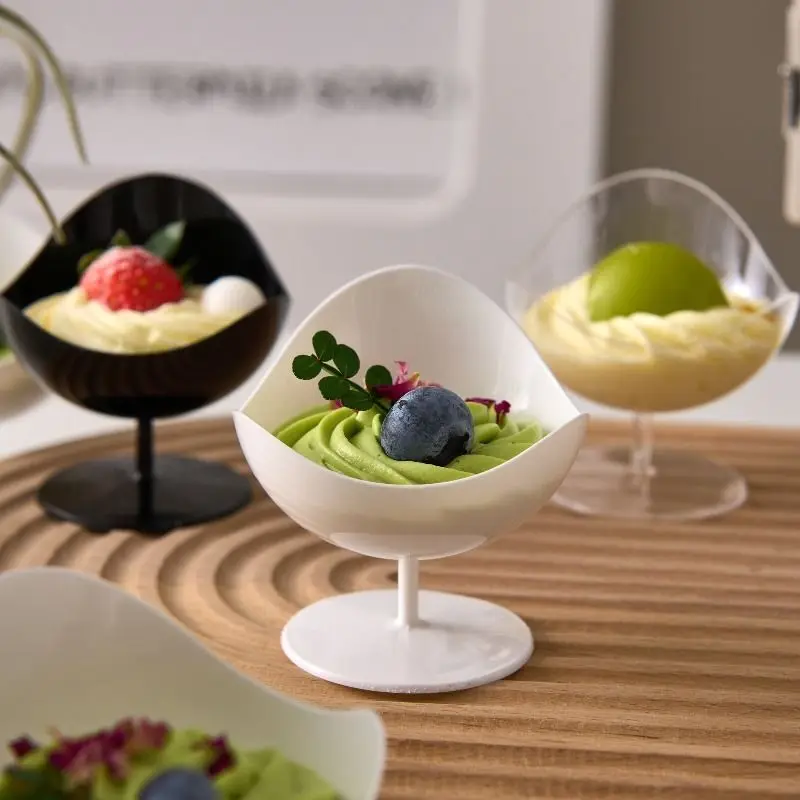 

10 Pcs Dessert Cups Mini Plastic Cake Mousse Parfait Packaging Box 60 For Party Disposable Fruit Ice Cream Pudding Buffet Bowl