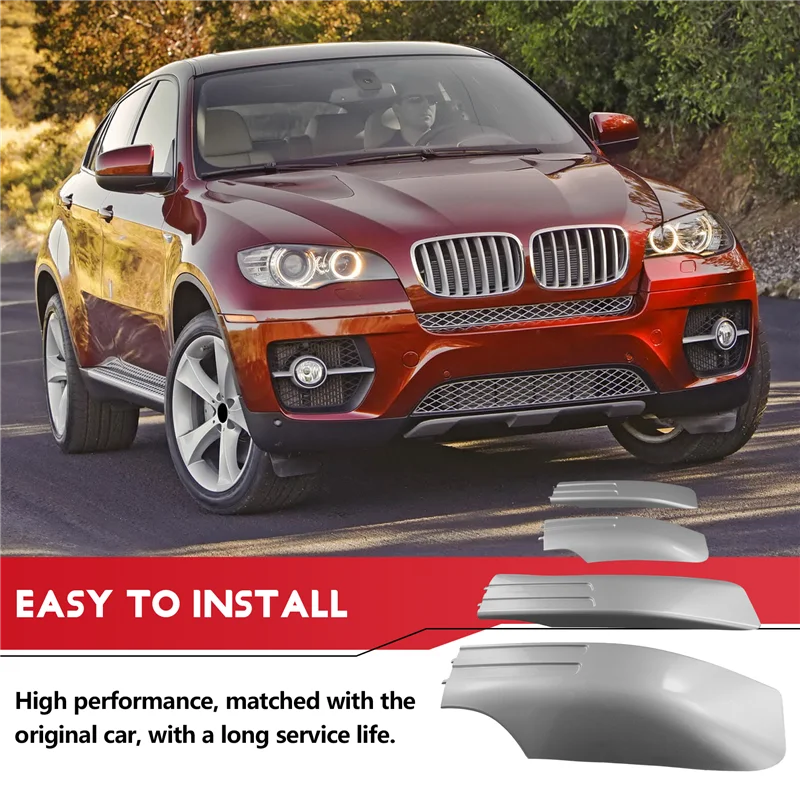 

4PCS Car Auto Exterior Rack Roof Rack Rail Retrofit End Cover Dome Holder Case Cap For BMW E71 E72 X6 2008-2014