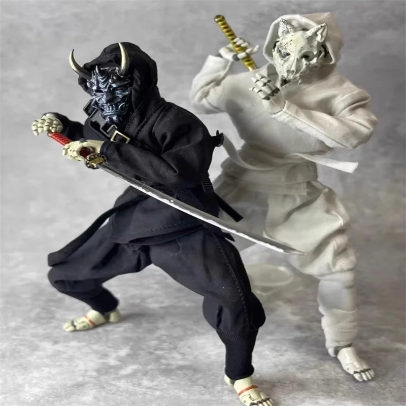 

1/12 Male Soldier Clothing Accessories Japanese Samurai Ninja Suit Top Vest Pants Model Fit 6'' Action Figure Body In Stock