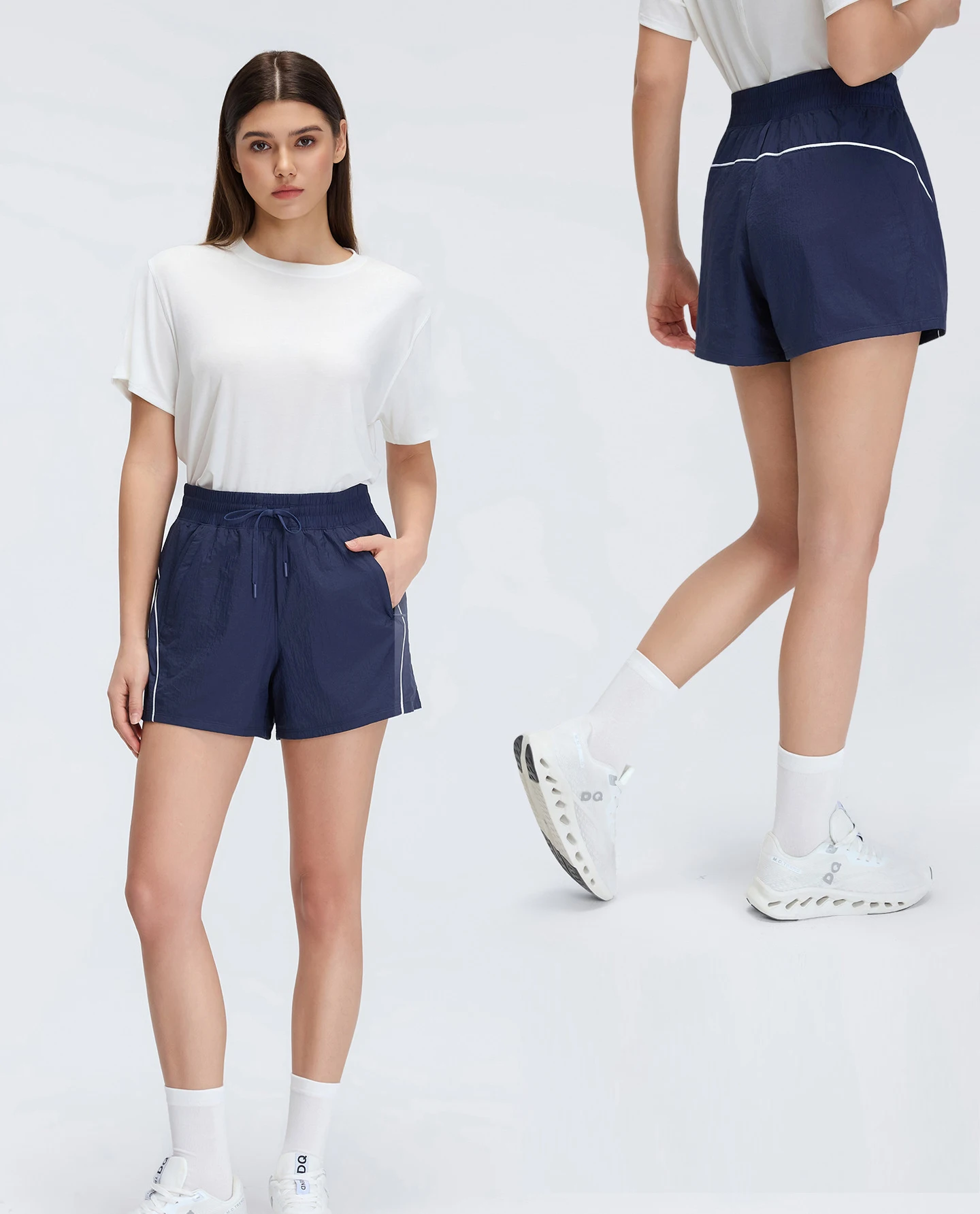 

Женские быстросохнущие шорты для тренировок, летние тонкие шорты для йоги, бега и фитнеса, дышащие свободные спортивные шорты с высокой талией для женщин