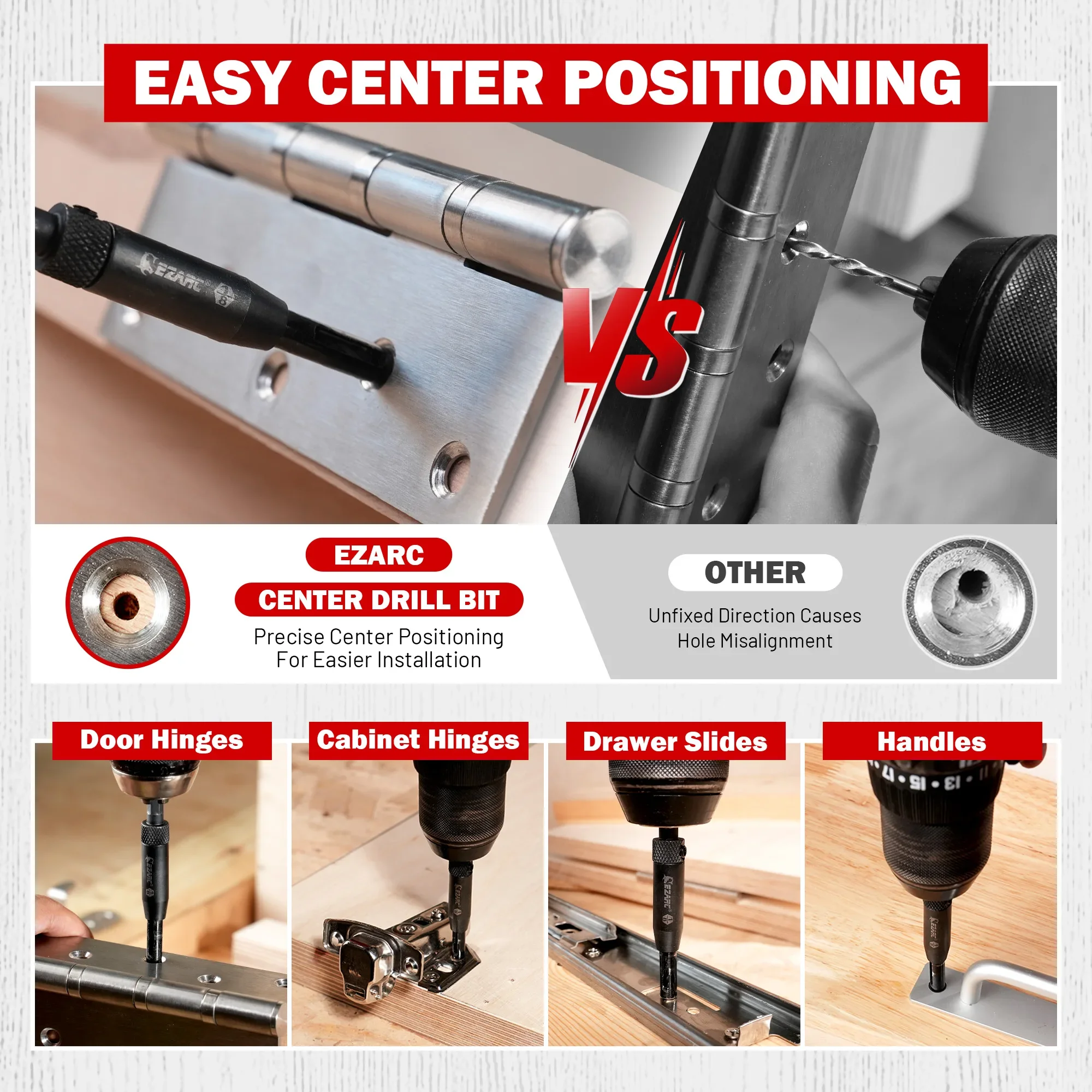 EZARC Countersink Drill Bit Set 22PC with Self Centering Drill Bits HSS 1/4
