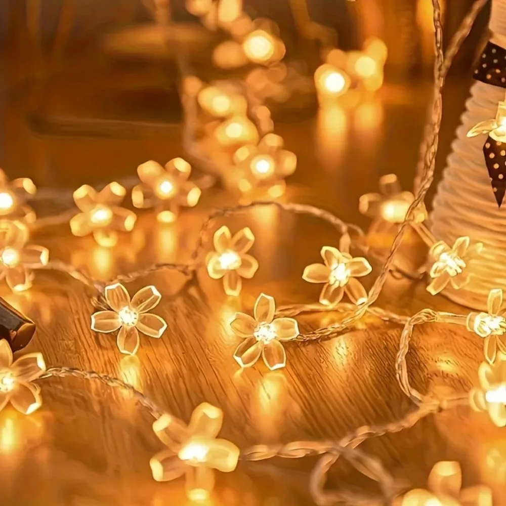 1 قطعة 1.5M10LED/3M20LED/4.5M30LED صندوق بطارية سلسلة ضوء زهر الكرز ، باستثناء البطارية ، تستخدم لتزيين الغرفة