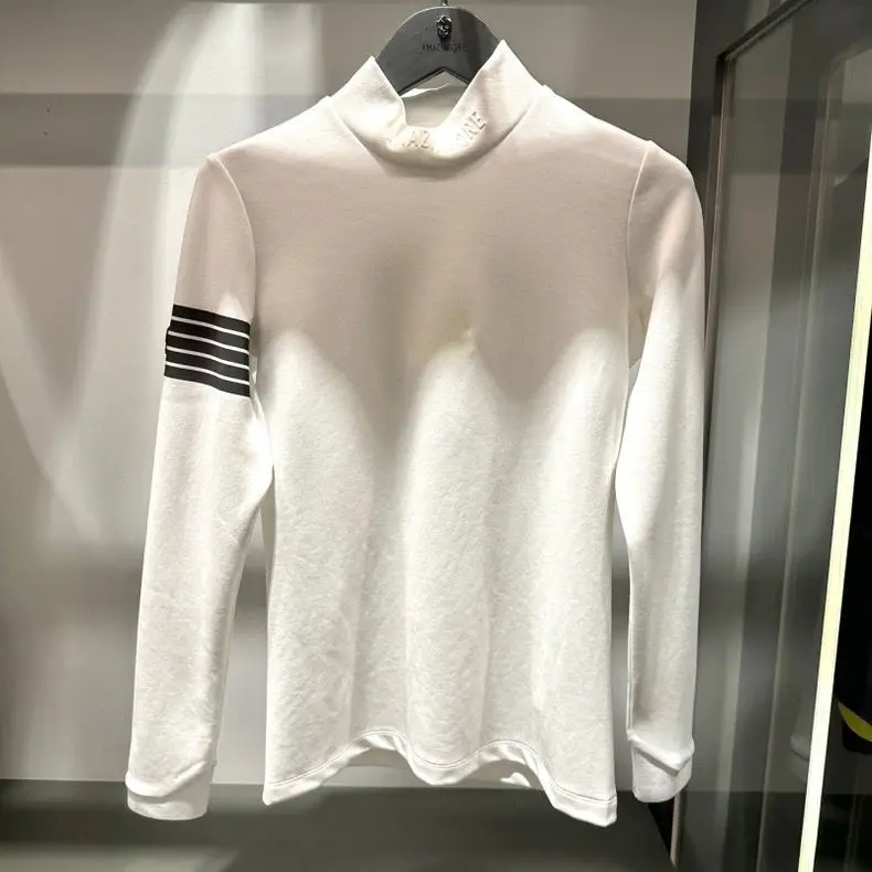 100% Cotton AMAZINGCRE Spring Top Quality Men's Golf Top Breathable Quick-Drying Perspiration Sports Long-Sleeved Polo Shirts