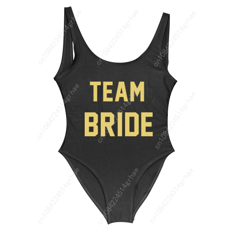 S-3XL Team Bride&Bride Swimwear Women One Piece Swimsuit Bodysuit Bachelor Wedding Party Girl friends Suits