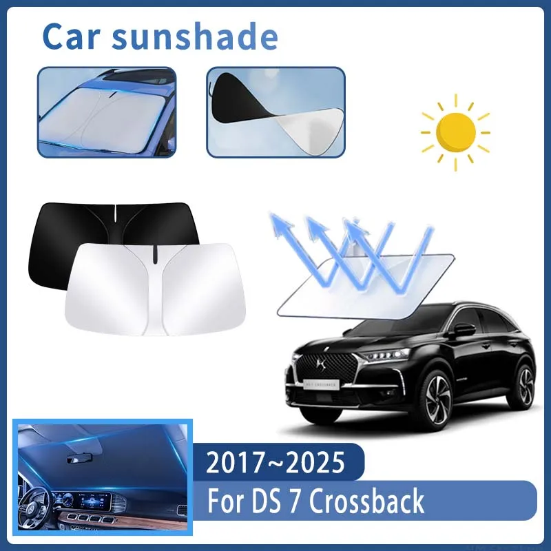 Car Sun Visor For DS 7 Crossback 2017~2025 2020 2023 Front Windshield Sunshade Heat Insulation Summer Cooling Auto Accessories