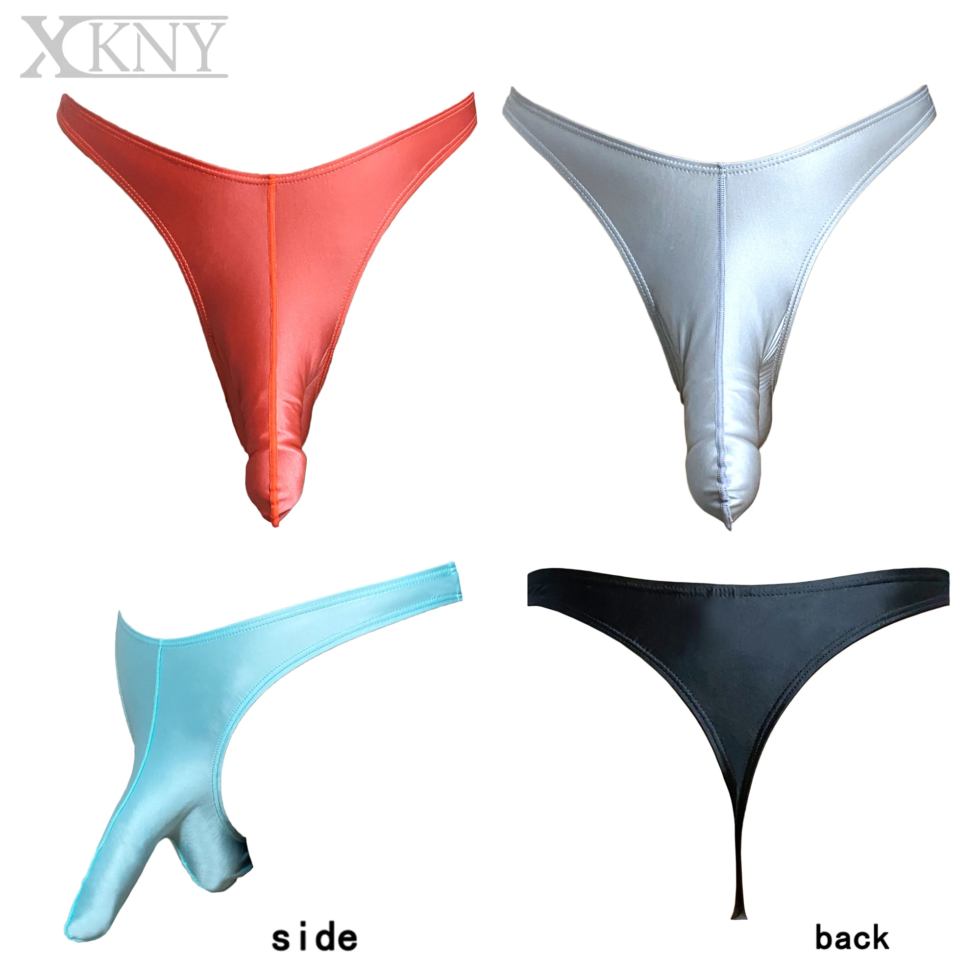 XCKNY new oil glossy men T-shaped trousers sexy glossy pants bikini high split sport swim pants bottoming underpants men thongs