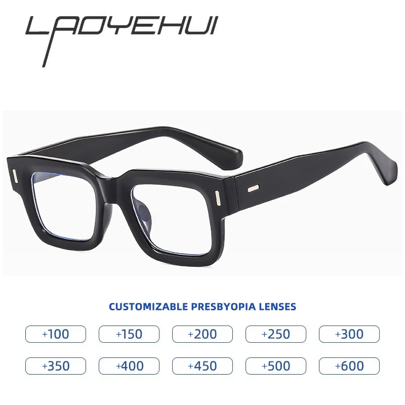 Fashion Square Reading Glasses Men Women Customized Prescription Fashion Presbyopic Spectacles Diopter 1.0 1.5 2.0 3.0