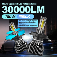 Roadsun 150W LED Headlight 30000LM 9005 9006 H1 H7 H11 High Beam Low Beam 9007 H4 Fog Lamp 6000K White Car Turbo Light Kit
