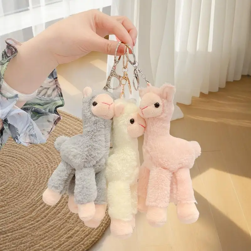 Stuffed Alpaca Sheep Keychain: Soft Cute Handmade Animal Pendant Trinket Gift for DIY Decoration, Bags & Backpacks - view 4
