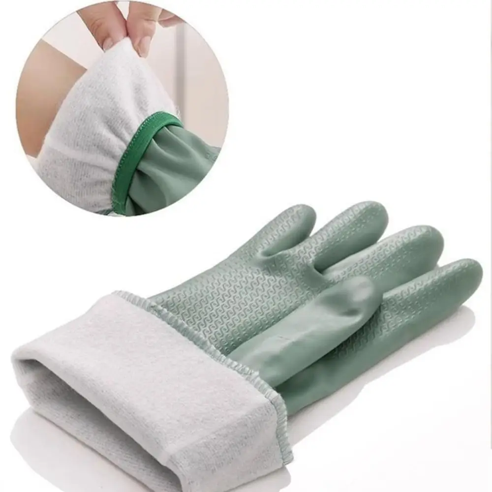 2Pairs Household Reusable Dishwashing Gloves Latex Non-Slip Latex Gloves Thickened Multi-Purpose Cleaning Gloves Kitchen