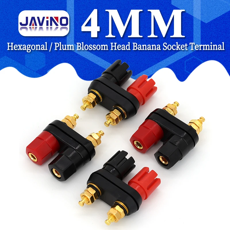 Banana plugs Couple Terminals Red Black Connector Amplifier Terminal Binding Post Banana Speaker Plug Jack