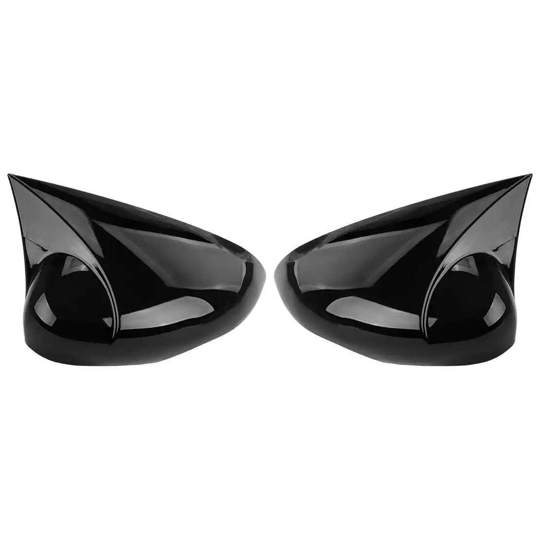 

Глянцевая черная пара боковых зеркал заднего вида, рамка, дверная крышка, накладка, корпус из АБС-пластика, подходит для Ford Fiesta MK7 MK7.5