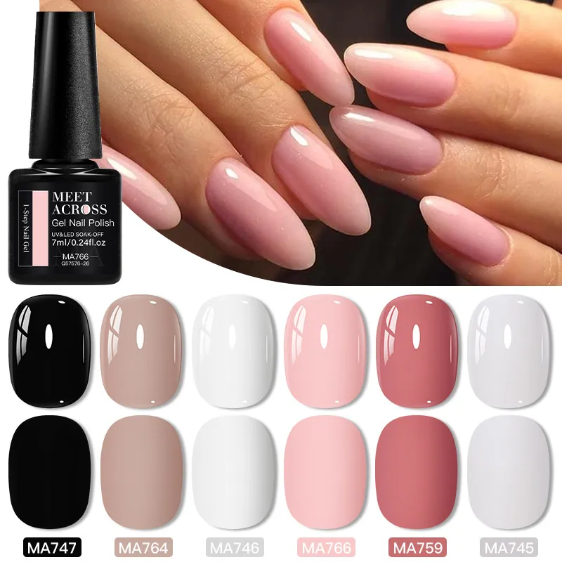 

6pc 1-Step Nail Gel Polish Set No Needed Base Gel Top Coat Easy to Apply Saving Time Long Lasting Nail Art DIY Manicure Design