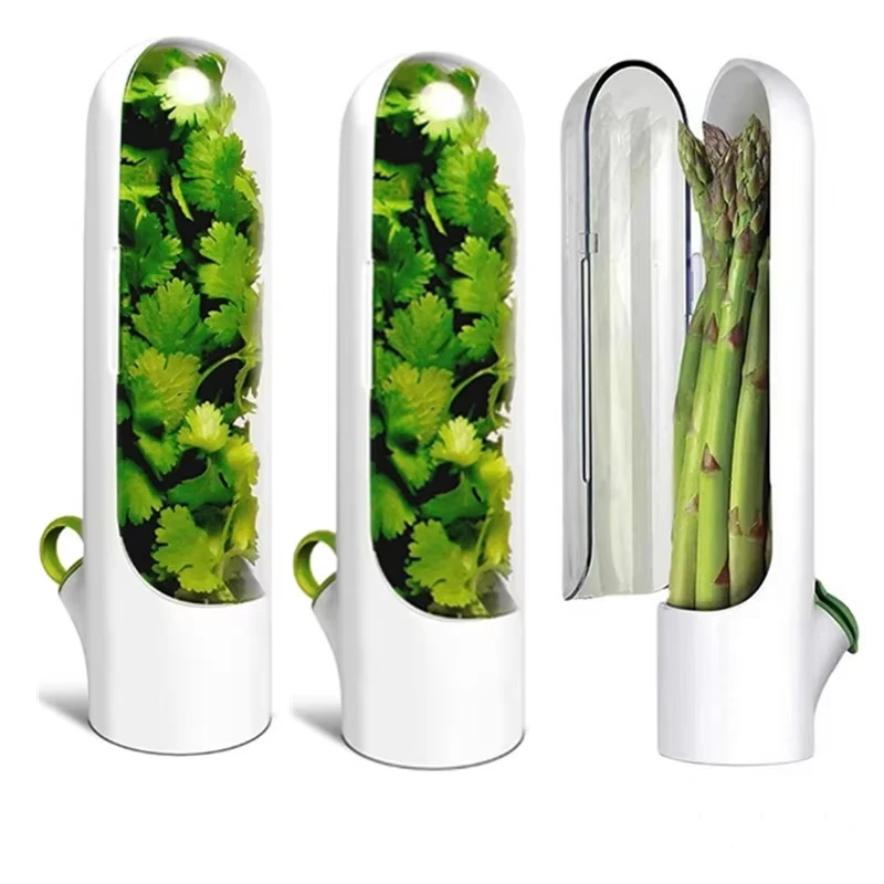 Herb Saver for Refrigerator Vegetable Preserving Bottle Fresh Herb Keeper Pod Cilantro Saver Container for Kitchen Storing Tool