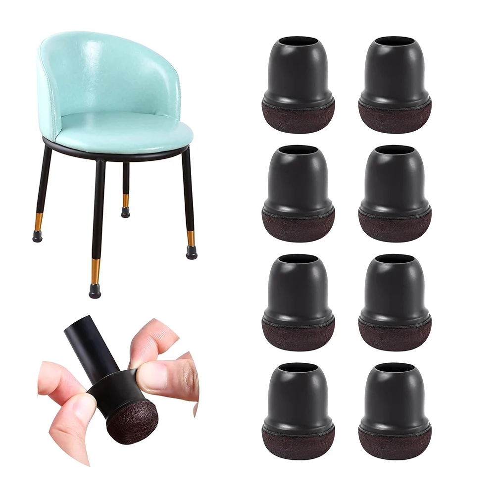 8pcs Chair Leg Floor Protectors Foot Cover Diagonal with Thick Wrap Felt Pads Silicone Furniture Table Feet Protect Floors