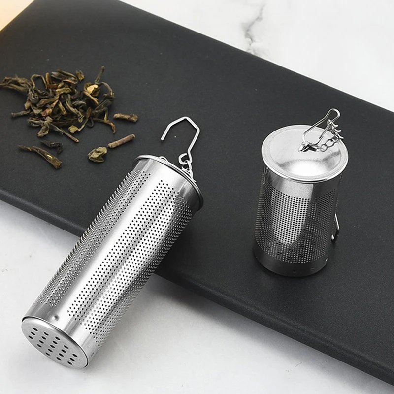 Tea Infuser Tea Ball Tea Leaves Mesh Strainers Stainless Steel Particle Filters Chain With Hook Spice Filters Kitchen Accessorie