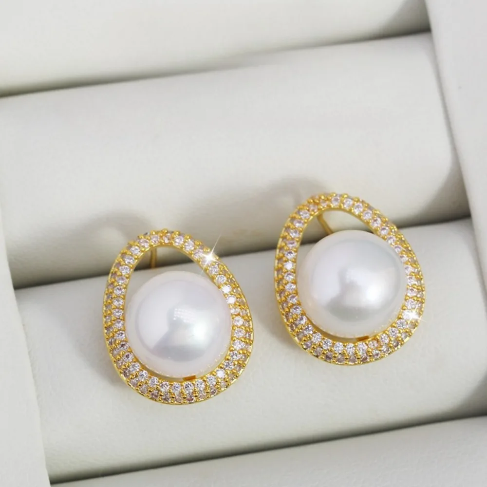 

10PCS S925 Sterling Silver Needle 18K Gold Wrapped Plated Brass Earring Settings Diy Jewelry Pearl Earrings Accessories