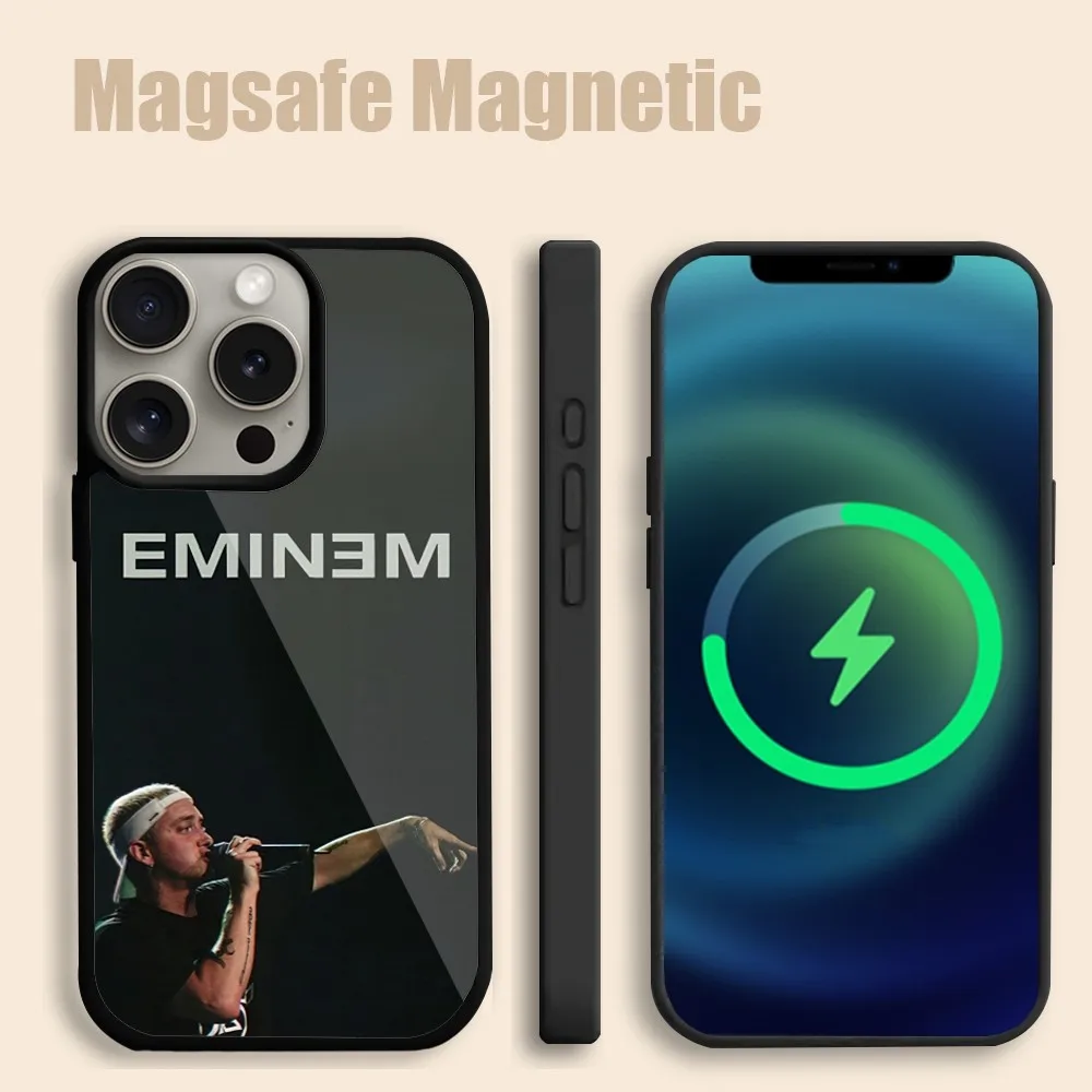 Rapper Eminem  Phone Case For iPhone 15 14 13 12 11 Pro Max Plus Magsafe Magnetic Wireless Charging Cover