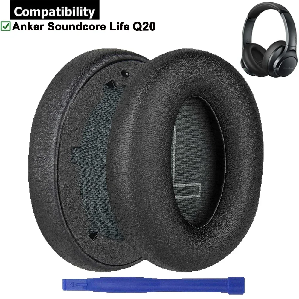 

Protein Leather Replacement Earpads Ear Pads Cushion Repair Parts for Anker Soundcore Life Q20 Q20+ BT Plus Headphones Headsets