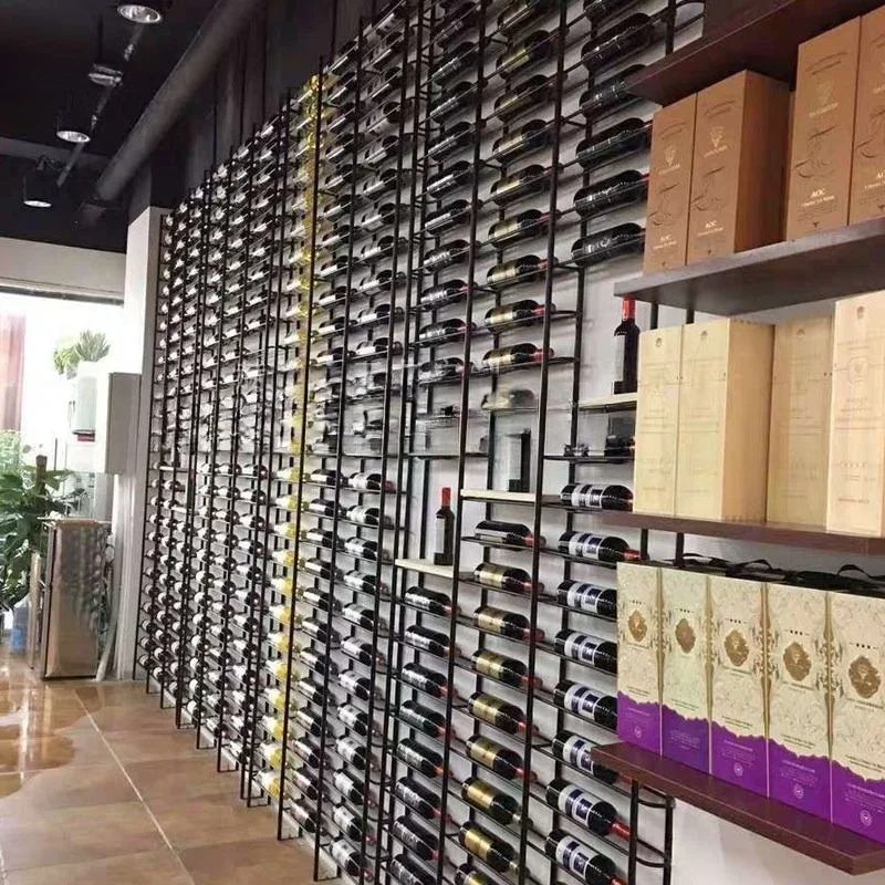 Wrought iron wine rack partition screen creative wine rack shelf clear bar restaurant red display stand bar wine cabinet