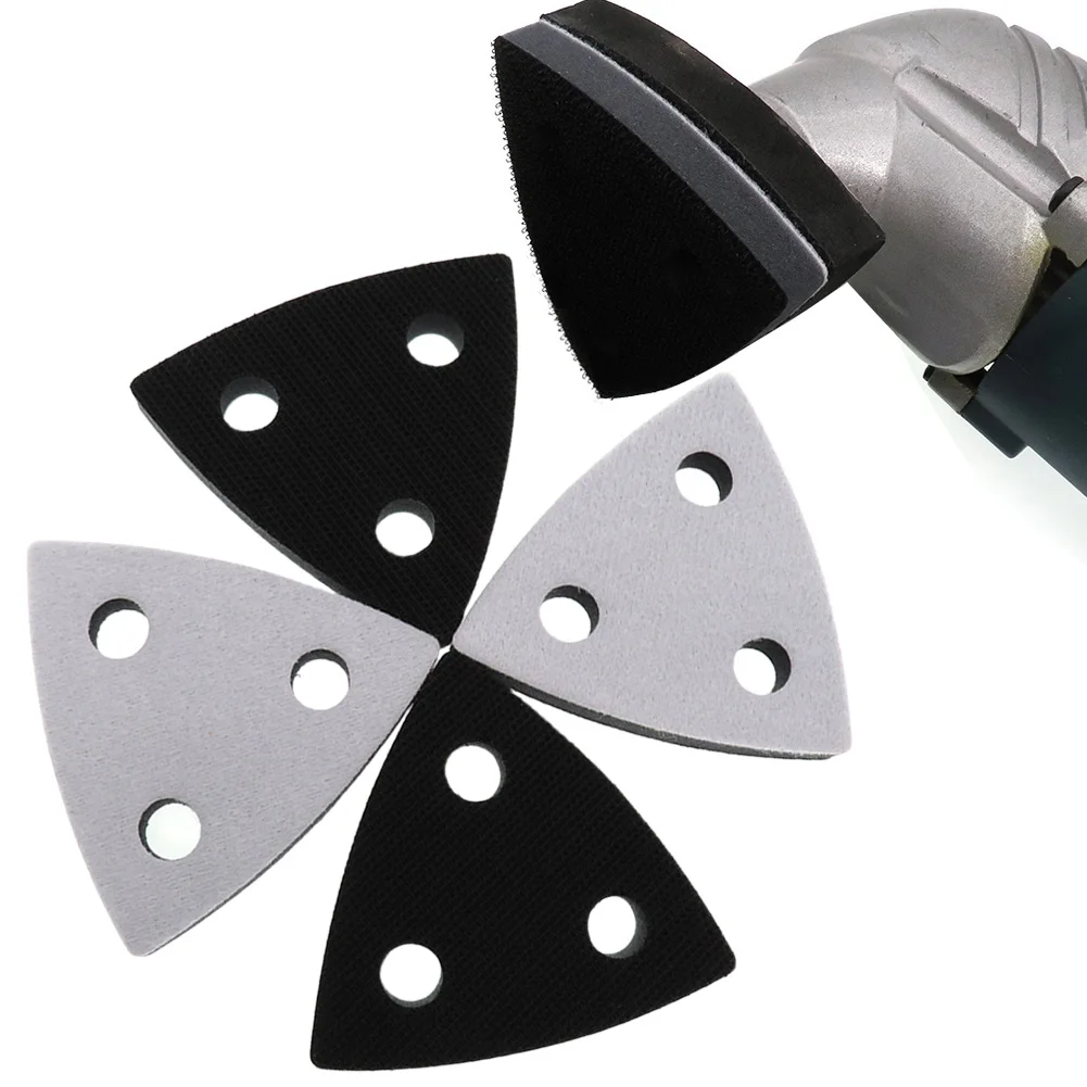 80*80*80mm Triangle 3Hole Backing Pad Soft Interface Pad & Sanding Pad For Edge Sanding Polihing Abrasive Tools