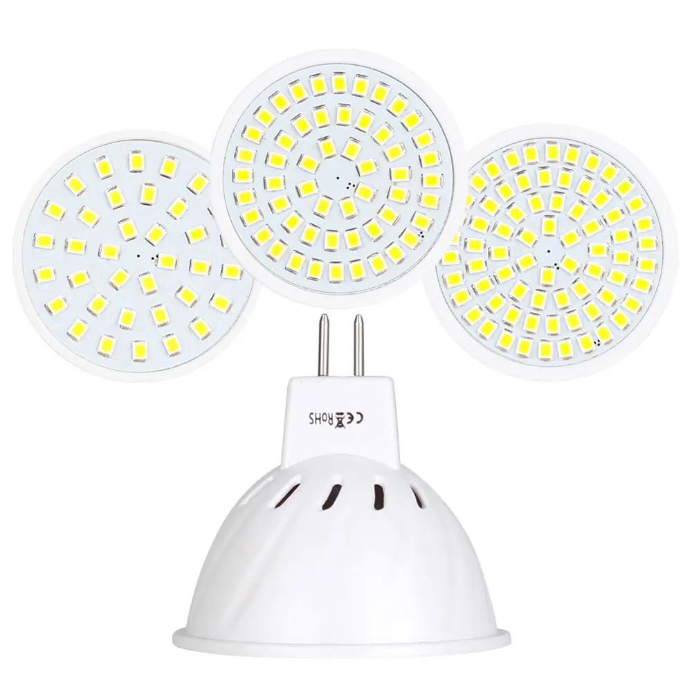 Pop MR16 LED Diode Lamp 12V 24V 4W 6W 8W Ampoule LED Spotlight Bulb 110V 220V 36 54 72 LEDs SMD 2835 Chip High Lumen No Flicker