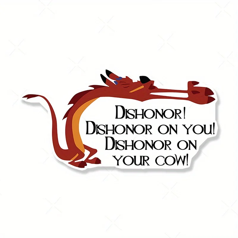 Dishonor on Your Cow Motorrad-Aufkleber, wasserdicht, für Helm, Kraftstofftank, DIY, Laptop, Kofferraum, Koffer, Vinyl, langlebiger Aufkleber