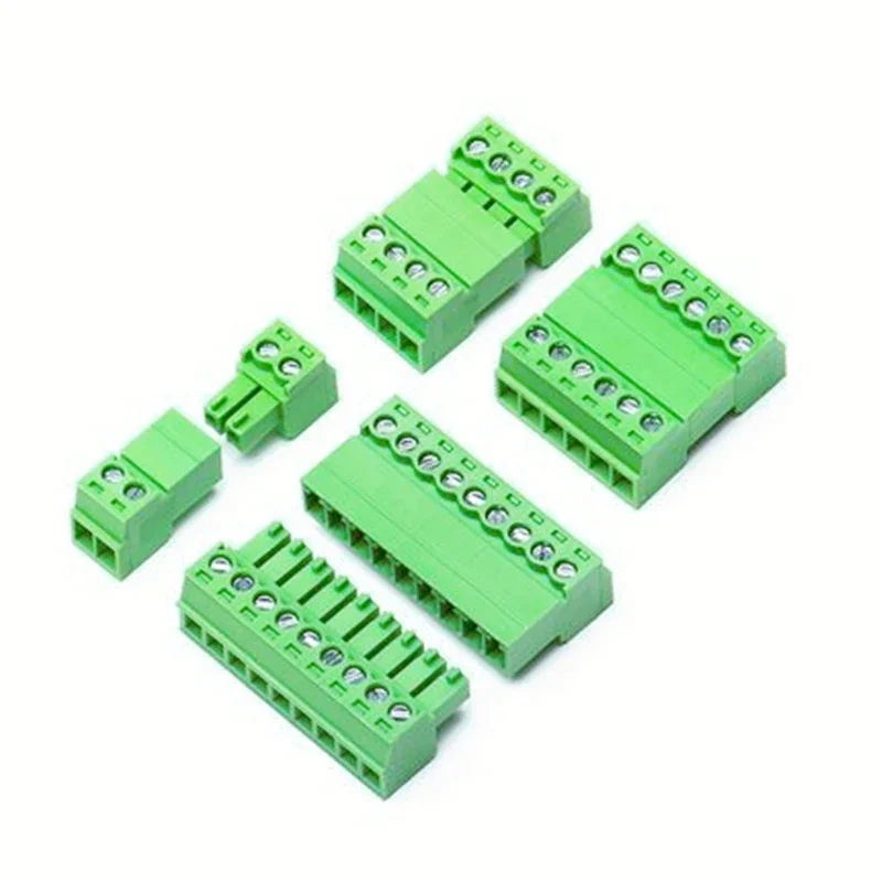 5Sets Solderless Docking type 2EDG 3.81MM Screw Terminal Block Connector PCB Plug-in Type 2EDG Type Green Terminal block