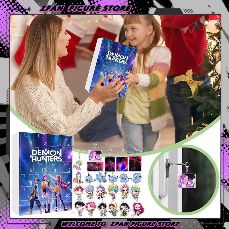 

В НАЛИЧИИ Kpop Demon Hunting аниме слепая коробка 24 дня Рождественский адвент-календарь рюкзак плоский акриловый брелок кулон подарочные игрушки