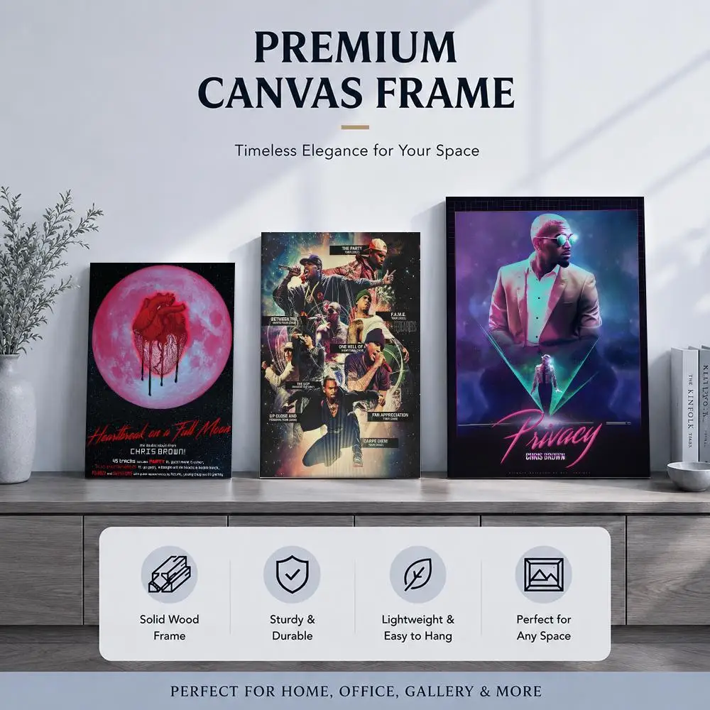 R&B Singer C-Chris BrownS Framed Wall Painting Framed Poster Wall Decor – Complements Any Wall Ambiance