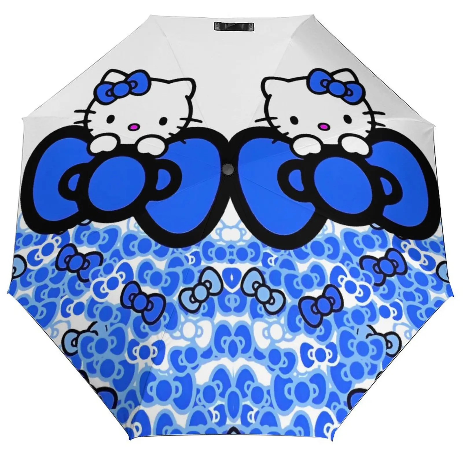 

Складной зонт Kawaii Hello Kitty, защитный зонт для женщин и мужчин, милый мультяшный авто солнцезащитный козырек, пляжные эстетические зонты