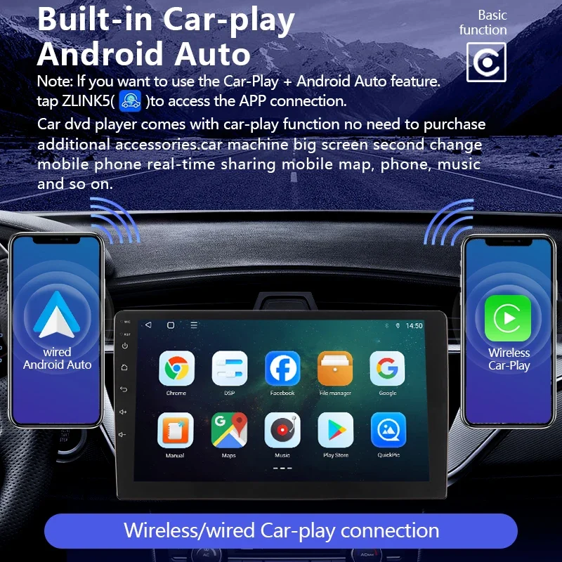 

BOSSCAR 2Din Car Radio Carplay 7‘’9‘’10‘’ HD TouchScreen DSP FM BT GPS WIFI Universal Auto Android12 Multimedia Player Autoradio