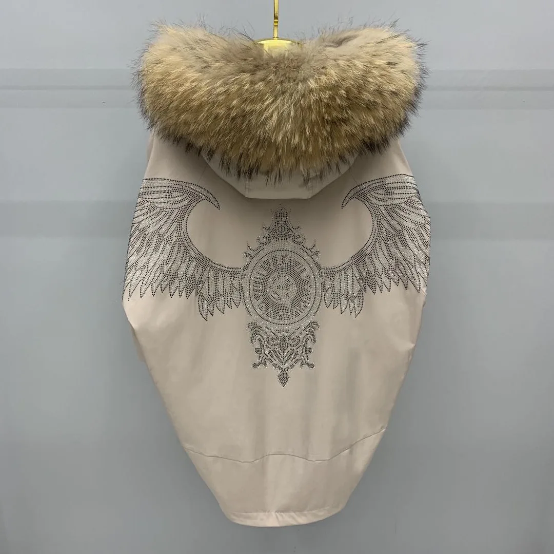 Women's 2024 New Long Sleeve Chic Fur Jackets Feminine Removable Rex Rabbit Liner Fur Integrated Women's Clothes Fashion Parkas