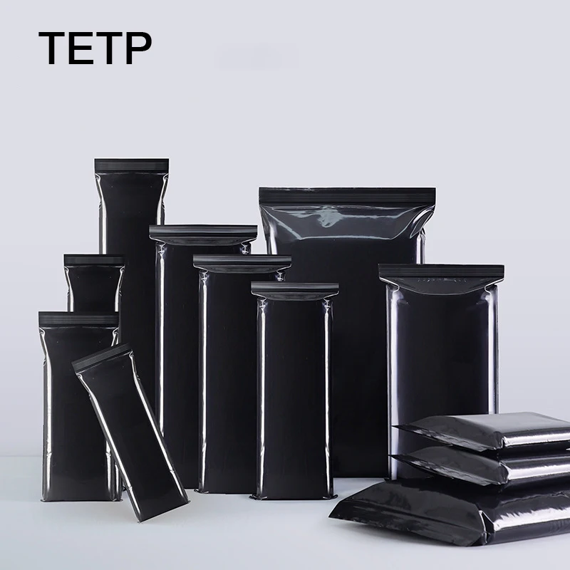 TETP Black Ziplock Bag Thicken Home For Jewelry Necklaces DIY Accessories Packaging Light-shielding Sealing Resealable Wholesale