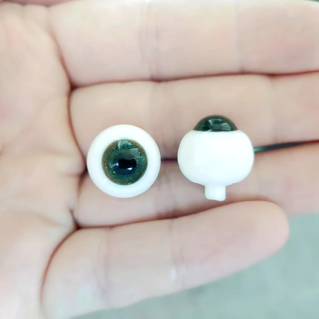 [wamami] Bulbo oculare in vetro fatto a mano verde maculato misterioso a grandezza naturale da 6 mm-24 mm JS25 per occhi di bambola rinata BJD